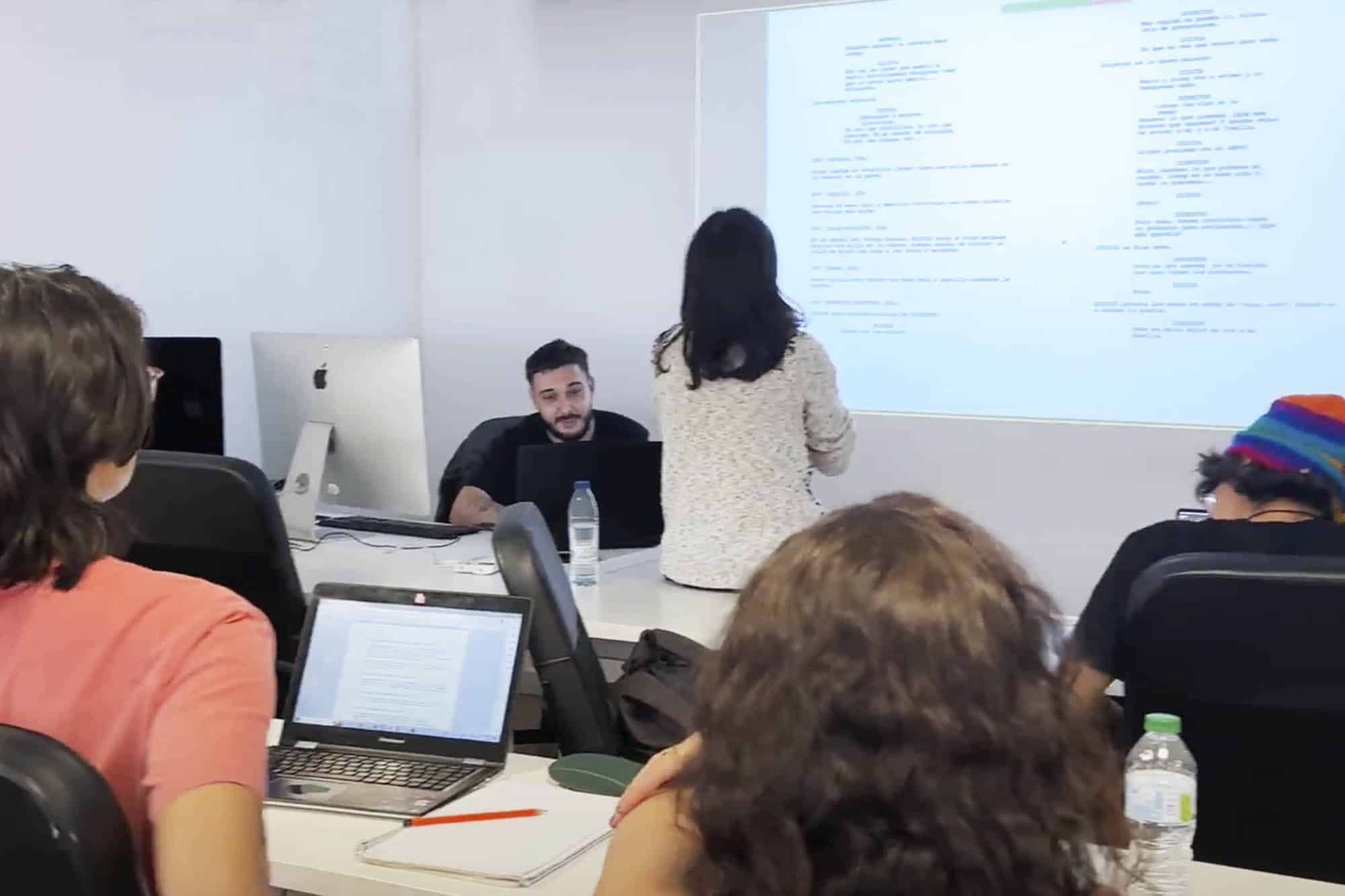 Clase en la Diplomatura de Guion de Cine y TV en el Instituto del Cine Madrid