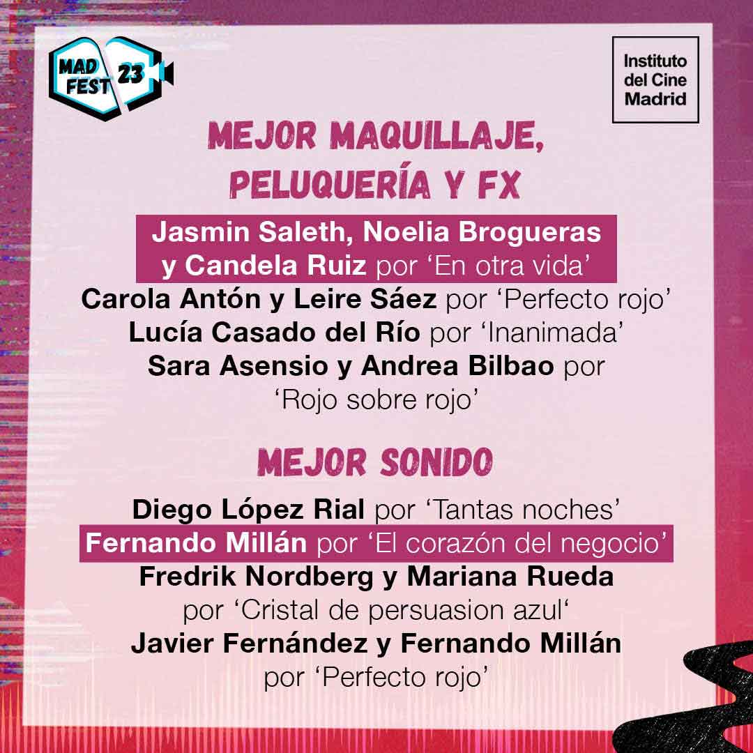 Nominados y ganadores del Mad Fest 2023