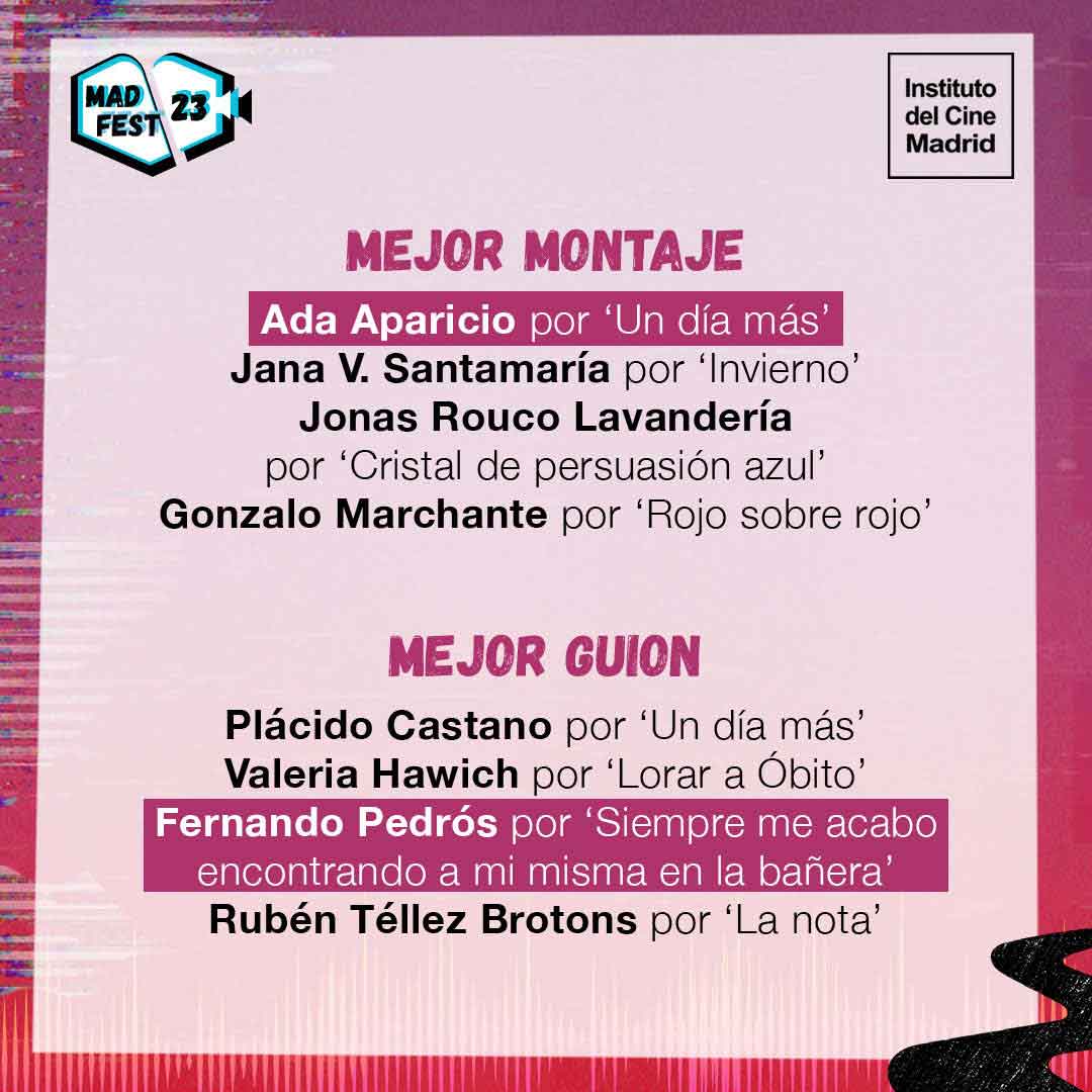 Nominados y ganadores del Mad Fest 2023